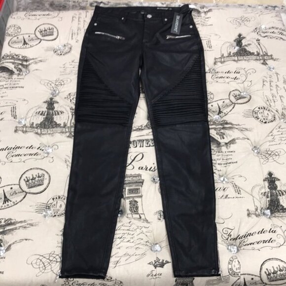 BLANK NYC Vegan Leather Moto Jeans - Picture 3 of 7